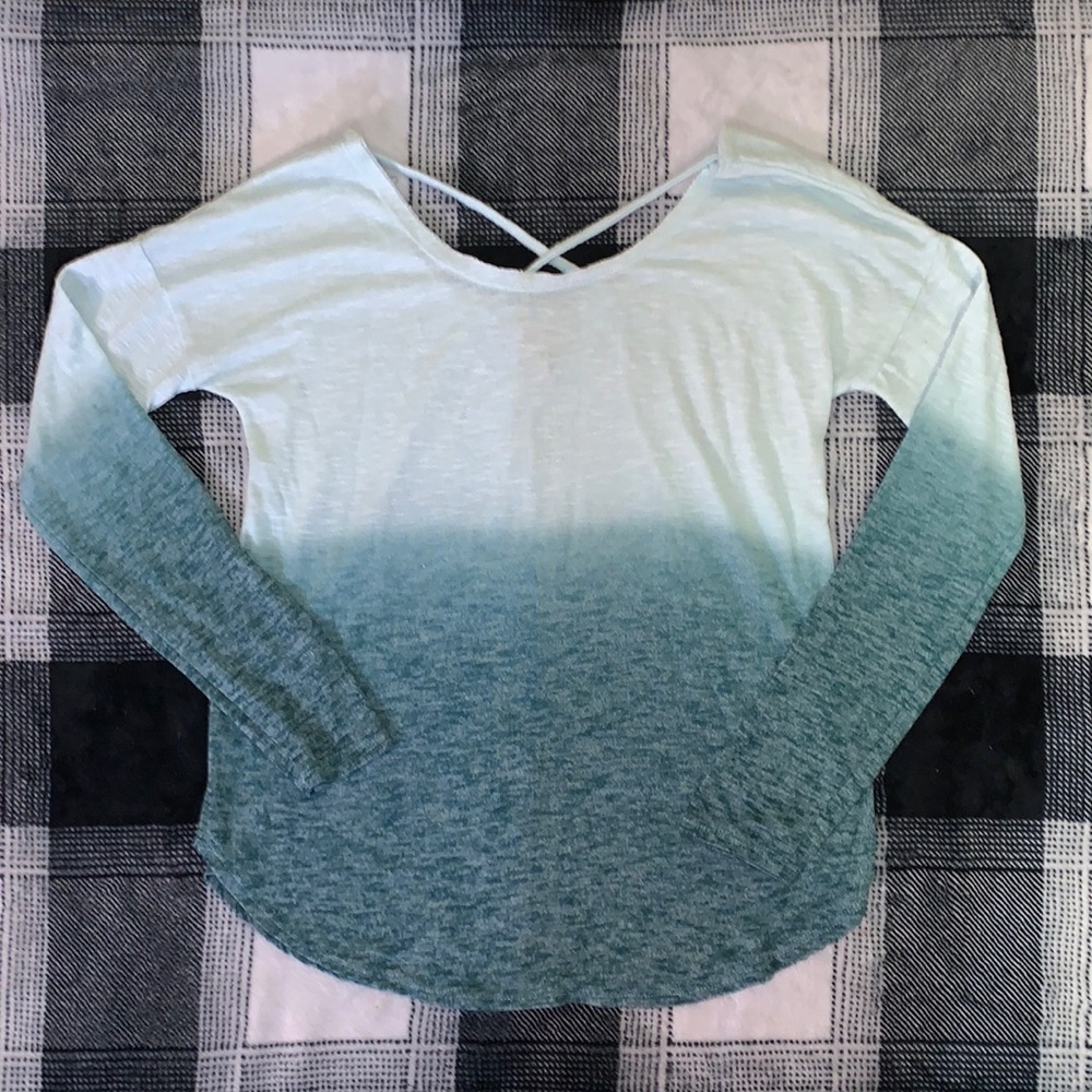 Teal Long Sleeve Top with Strappy Back